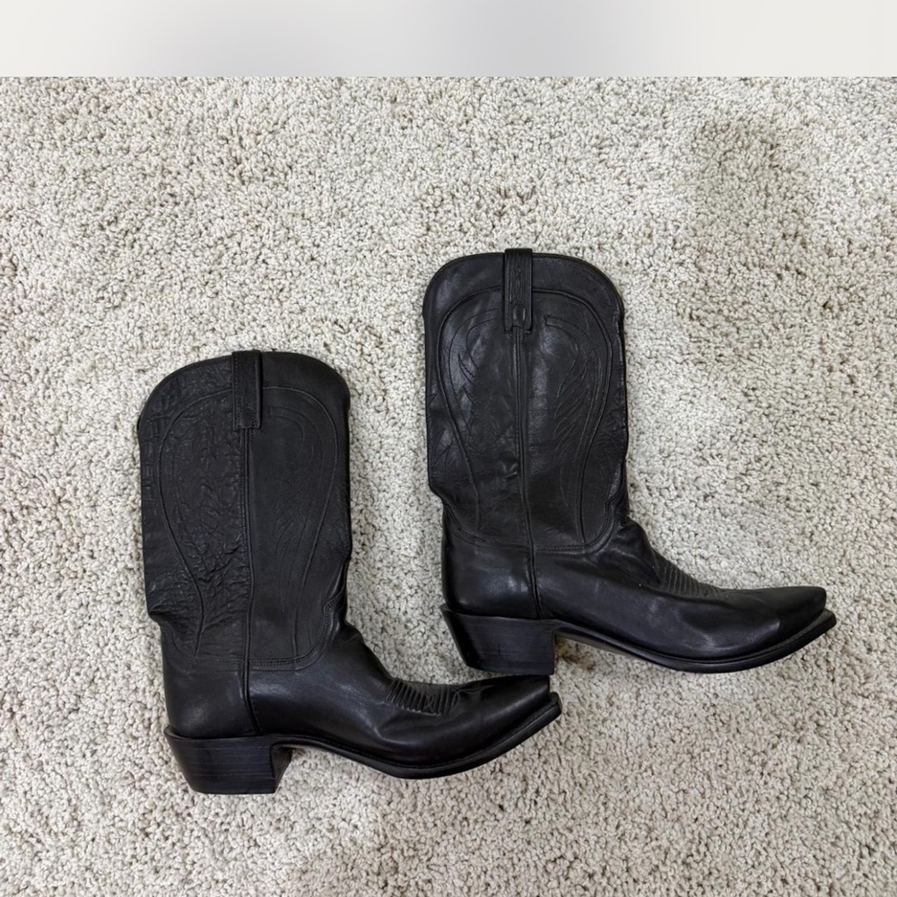 Lucchese Black and Tan Leather Boots